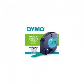 DYMO LetraTag rubans Plastique 12mm x 4m Noir/Vert (compatible avec DYMO )