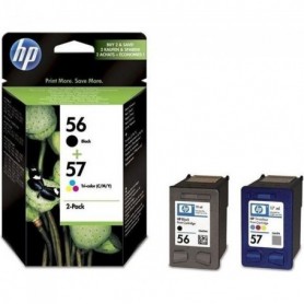 HP 56/57 Lot de 2 cartouche d'encre Noir et Trois couleurs authentiques