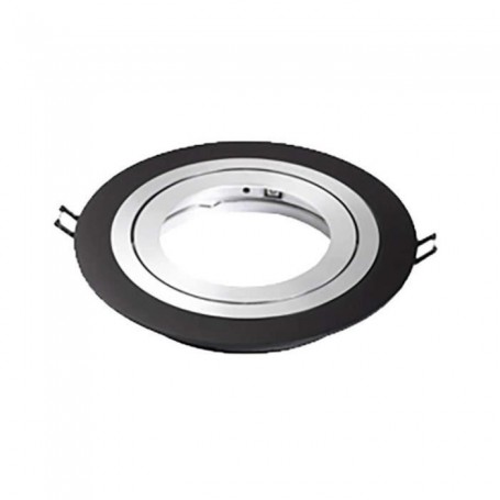Support AR111 spot rond encastrable orientable 3 anneaux - Couleur: Aluminium
