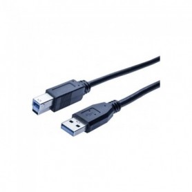Cordon USB 3.0 type A / B noir - 1,8 mètre