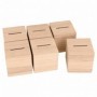 Set de 6 tirelires carrées en bois - 6 x 6 x 6 cm