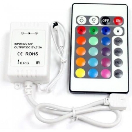 Controleur/telecommande IR 16 Bouton pour ruban LED couleur RGB 5050 OU