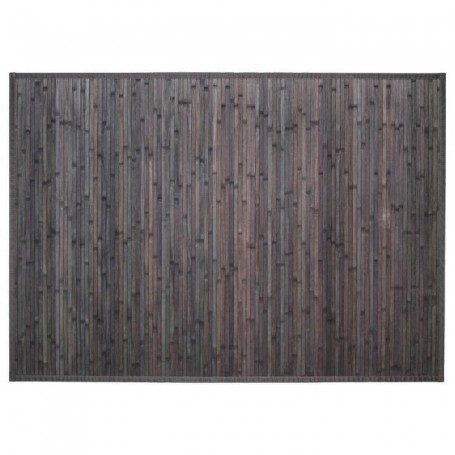 Tapis en bambou 80 x 50 cm Gris antiderapant rectangle Naturel GUIZMAX