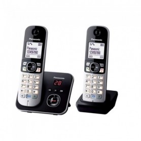 Téléphone sans fil Panasonic KX-TG6822 Noir Répondeur Duo