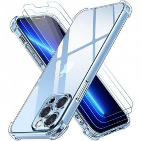 Coque Pour iPhone 13 Pro  (6.1'') TPU Antichoc Transparente + 2 Verres