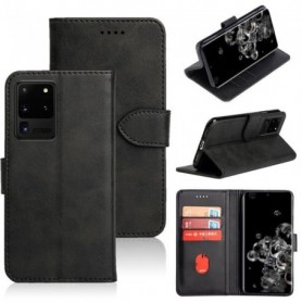 pour Samsung Galaxy S20 Ultra Noir PU Cuir Magnétique Flip Stand Protecteur