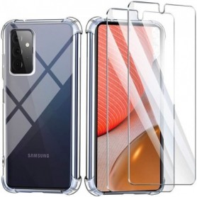 2 Pack verre trempé + Coque Téléphone Pour Samsung Galaxy A72 6.7"