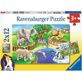 Puzzle 12 pièces 2 Puzzles - Animaux du Zoo
