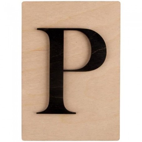 Lettres en bois déco façon Scrabble - 14,9 x 10,5 cm P