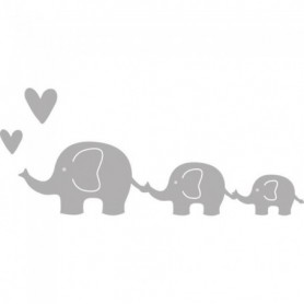 Gabarit de découpage Famille d'éléphants, 0,8-2,3cm x 0,7-9cm, 2pces