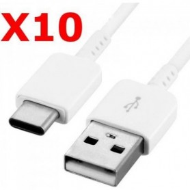 X10 Cable USB- Type C Chargeur Blanc pour Samsung Galaxy A8 / S9 / S9Plus