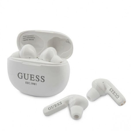 Ecouteur sans fil + micro Guess Blanc pour MOTOROLA Moto E5 Plus