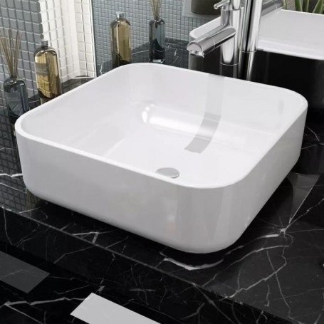 Luxueux Magnifique-Lavabo salle de bain-Vasque à poser Evier carré Céramique