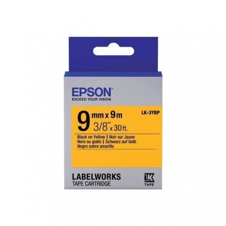 EPSON  bande d'étiquettesLK-3YBP - Couleur pastel Noir/jaune
