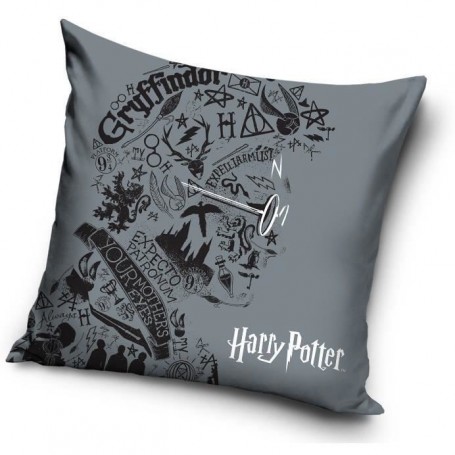 Taie Housse d'oreiller Harry Potter gris 40 x 40 cm