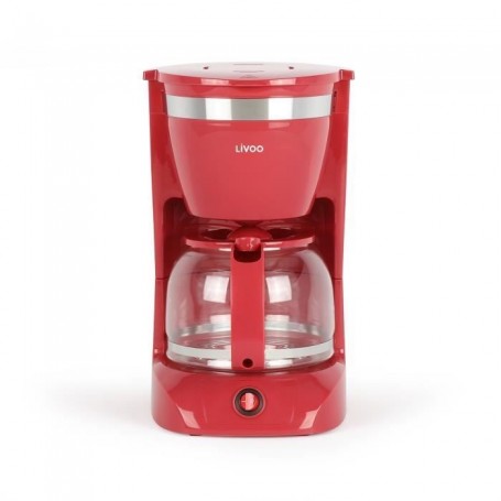 Livoo Cafetière filtre 12 tasses 800w rouge - dod163rc