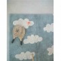 Tapis enfant coton lavable bleu vintage nuages blanc Lorena Canals  Multicolore