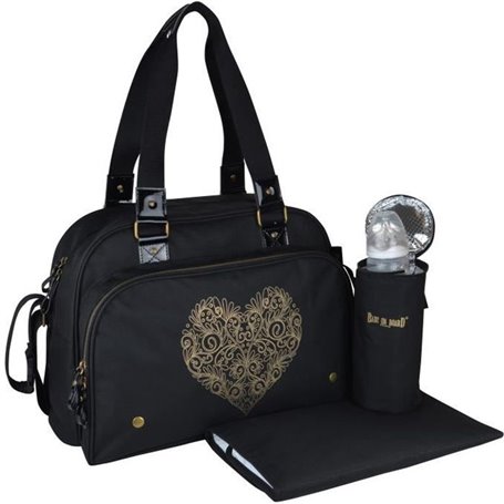 BABY ON BOARD Sac a langer Simply Premium + accessoires - Noir coeur d