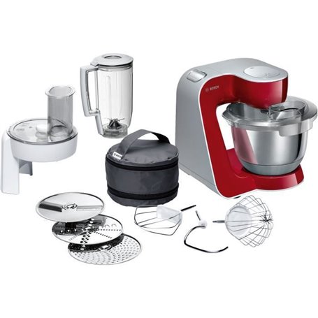 Robot de cuisine - BOSCH Kitchen machine MUM5 - Rouge foncé/silver - 1