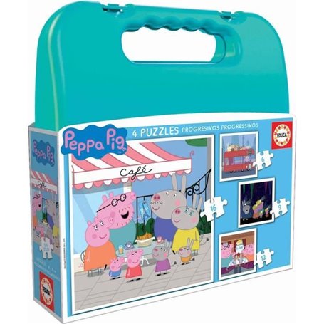 PEPPA PIG - Malette de 4 puzzles progressifs