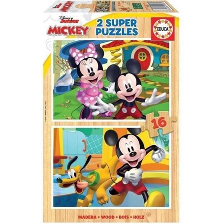 MICKEY & MINNIE - 2 puzzles en bois