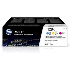 HP 128A Pack de 3 cartouches de toner trois couleurs authentiques (CF3