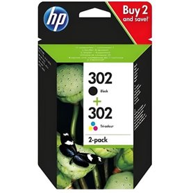 HP 302 Pack de 2 cartouches d'encre noire et trois couleurs authentiqu