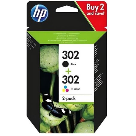 HP 302 Pack de 2 cartouches d'encre noire et trois couleurs authentiqu