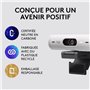 Logitech - Brio 500 Webcam HD avec Expo Auto - Blanc