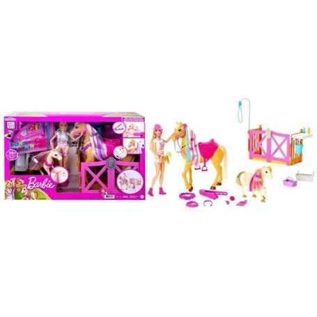 Poupée Mannequin - Barbie - HGB58 - Coffret Toilettage des Chevaux Bar