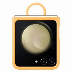 Coque SAMSUNG Z Flip5 en silicone avec anneau - Abricot