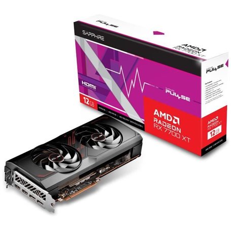 SAPPHIRE - Carte Graphique - PULSE AMD RADEON RX 7700 XT GAMING 12GB 