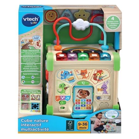 VTECH CUBE NATURE INTERACTIF MULTIACTIVITÉ (JOUET AVEC PARTIE BOIS CER