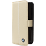 Etui à rabat BMW en cuir beige pour iPhone 4/4S