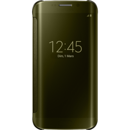 Etui à rabat Clear View Cover Samsung EF-ZG925BF doré pour Galaxy S6 E