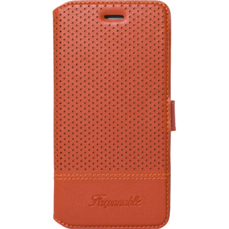 Etui folio Façonnable orange micro perforé pour iPhone 6/6S