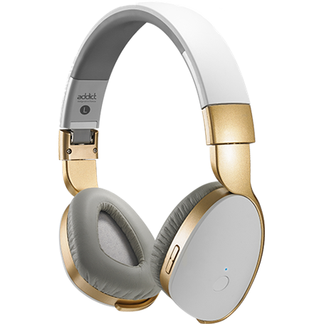 Casque Bluetooth Addict Blanc et or de Divacore