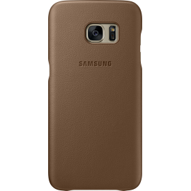 Coque rigide en cuir marron Samsung EF-VG935LD pour Galaxy S7 Edge G93