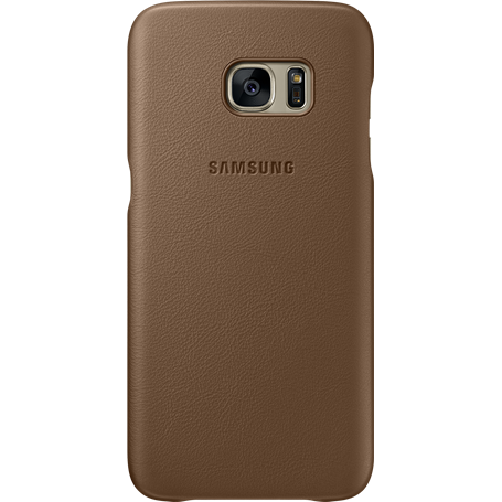 Coque rigide en cuir marron Samsung EF-VG935LD pour Galaxy S7 Edge G93