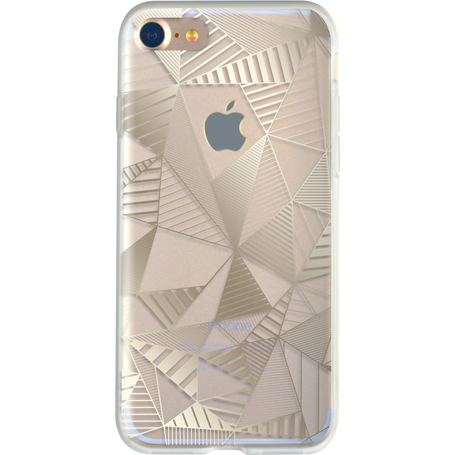 Coque semi-rigide transparente triangles dorés pour iPhone SE (2020)/8