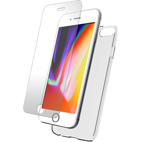 Pack iPhone SE 2022/SE/8/7/6S/6 Accessoires Coque Transparente + Verre