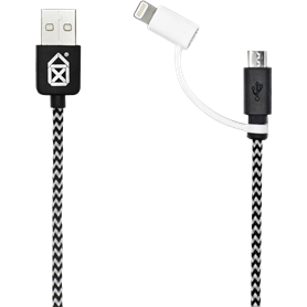 Câble USB/micro USB avec adaptateur Lightning Case Scenario noir et bl