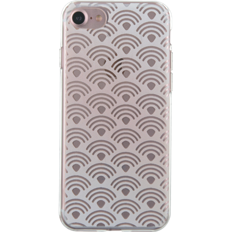 Coque semi-rigide transparente motifs arabesques pour iPhone SE (2020)