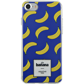 Coque semi-rigide bleue bananes pour iPhone SE (2020)/8/7