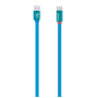 Câble plat bleu USB C/USB avec indicateur de charge