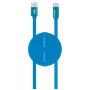 Câble plat bleu USB C/USB avec indicateur de charge