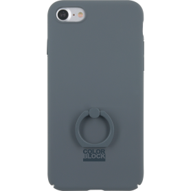 Coque rigide avec bague intégrée Colorblock grise pour iPhone SE (2020