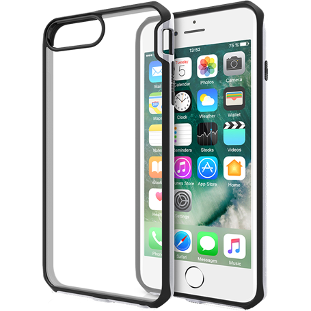 Coque rigide Itskins Venum contour noir et argentée pour iPhone SE (20