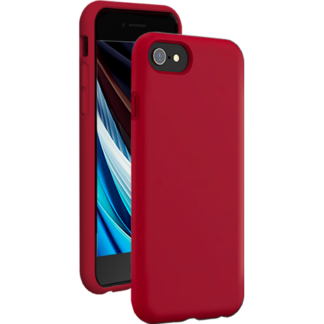 Coque Silicone SoftTouch Rouge pour iPhone SE 2022/SE/8/7/6S/6 Bigben