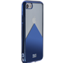 Coque souple transparente et métal bleu Colorblock pour iPhone SE (202